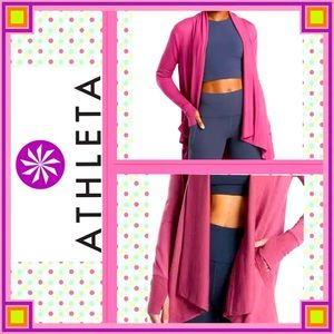 Athleta Fuchsia Draped Knit Cardigan
